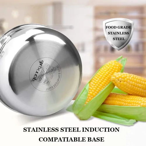 Miniatura 4 de Duxtop Cacerola Whole-Clad Tri-Capa de Acero Inoxidable con Tapa, 3 Cuartos, Utensilios de Cocina de Inducción