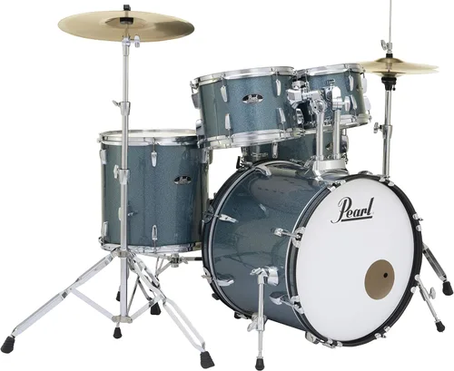 Miniatura 3 de Pearl Roadshow - Juego de batería de 5 piezas con platillos y soportes, purpurina azul aguamarina (RS505C/C703)