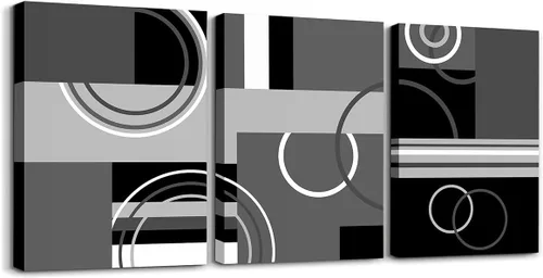 Miniatura 37 de Erosebridal Bohemian Wall Decor 12"x16" 3 Piece Country Southwestern Canvas Wall Art Boho Aztec Arrows Diamond Poster Print Black Gray Geometric