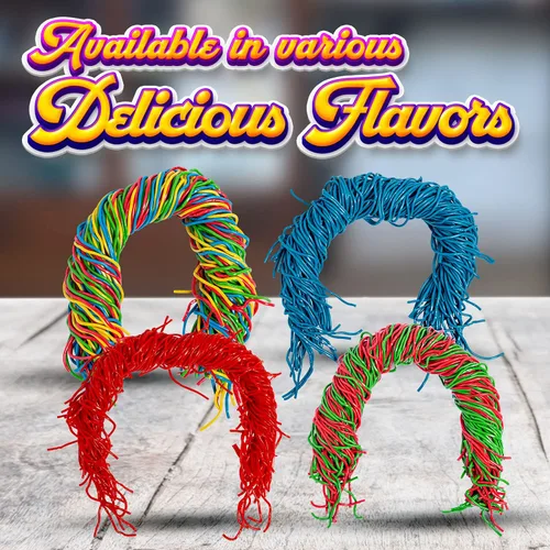 Miniatura 3 de Dee Best Caramelos de regaliz con sabor a fresa en forma de cuerda roja Suaves y masticables de extra larga duración, enrejados