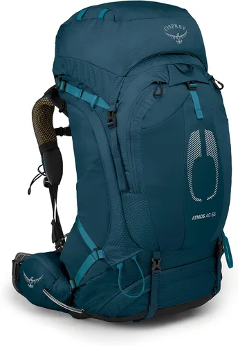 Miniatura 3 de Osprey Atmos AG 65L Mochila de mochilero para hombre, azul venturi, S/M Venturi Azul