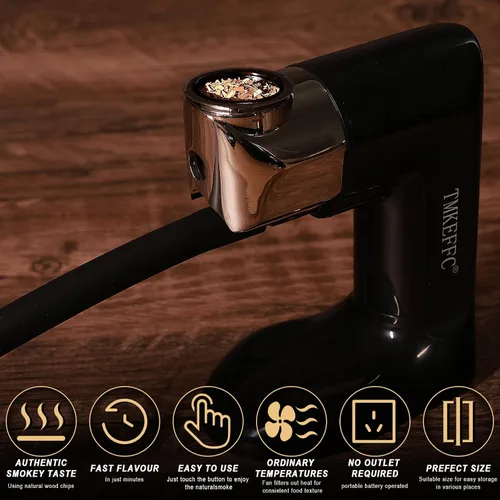 Miniatura 5 de Pistola de fumar portátil infusor de ahumador, juego de herramientas de bricolaje, herramienta de generador de humo de cóctel para interiores