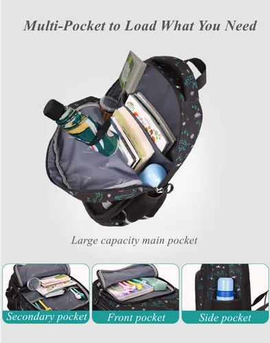 Miniatura 4 de Mochila escolar con estampado de galaxias para niños de secundaria y primaria