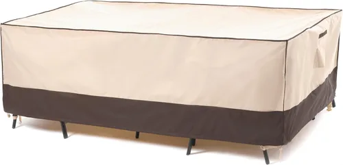 Miniatura 11 de F&J Outdoors Fundas para muebles de patio, impermeables, resistentes a los rayos UV, para juego de mesa y sillas, beige, 62"x42
