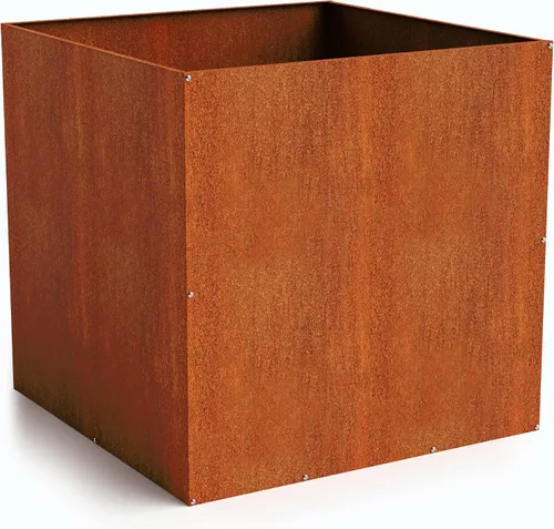 Miniatura 7 de Corten - Maceta de acero para exteriores, diseño rústico y moderno, cama grande de metal elevado para uso comercial y residencial (12 x 12 pulgadas)