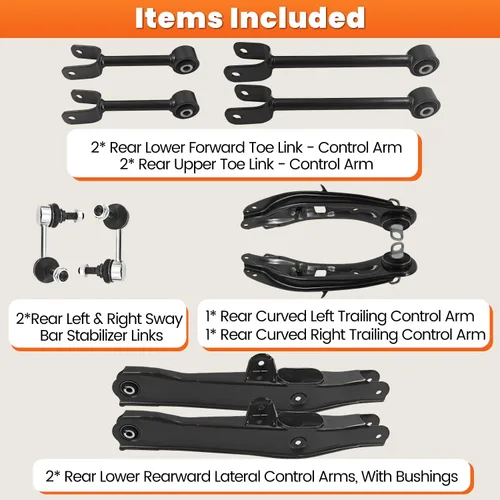 Miniatura 5 de Brazo de control superior e inferior trasero y barra estabilizadora compatible con Dodge Journey 2009-2010 CMS251247 LL81526