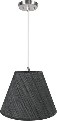 Aspen Creative, 72152-11 - Lámpara colgante de techo colgante con pantalla de tela imperio de tapa dura de transición, 15 pulgadas de ancho