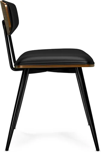 Miniatura 4 de SIMPLIHOME Mavis - Juego de 2 sillas de comedor con marco de hierro moderno de mediados de siglo y sillas de cocina de piel sintética vegana en Negro