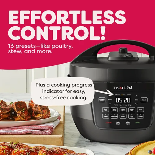 Miniatura 6 de Instant Pot 7.5QT RIO Wide, multicocina eléctrica 7 en 1, olla a presión, cocción lenta, arroz, vaporera, salteado, yogur y calentador, base ancha