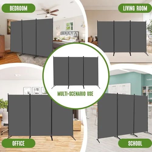 Miniatura 7 de JVVMNJLK Divisor de habitación interior, divisor portátil de oficina, pantalla de pared divisora de habitación, 3 paneles, divisores de pared