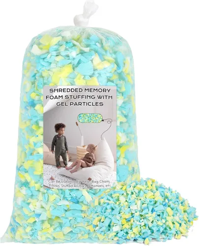 Miniatura 17 de Relleno de saco de frijoles Garifon, 9.1 kg de relleno de espuma viscoelástica triturada, relleno para silla de saco de frijoles, relleno de saco