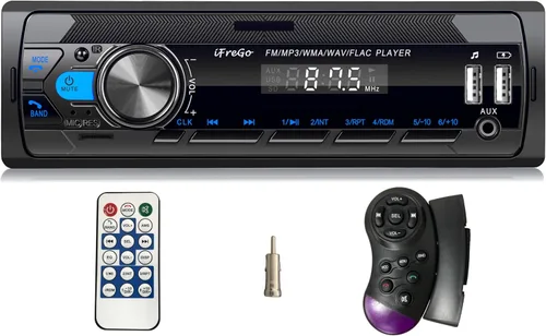 Radio de coche Bluetooth, estéreo de automóvil DIN único, radio FM, receptores de audio para automóvil con llamadas manos libres y transmisión de