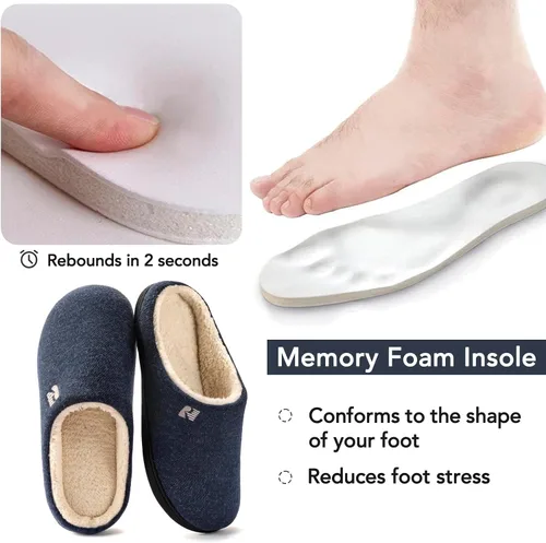 Miniatura 11 de RockDove Pantuflas tipo zueco con forro de sherpa para hombre