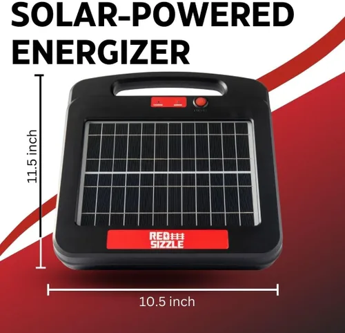 Miniatura 2 de Cargador solar eléctrico para valla para energía diurna y nocturna Red Sizzle 12S 1.85 Joule Energizador solar para mantener fuera a