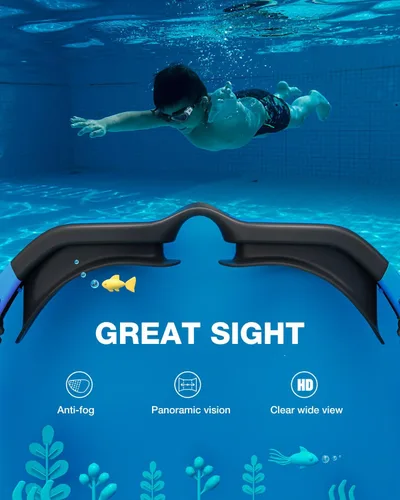 Miniatura 5 de ZIONOR Gafas de Natación para Niños, G1MINI SE Gafas de Natación Antivaho para Niño Niña 6-14 C2 (Lente azul - Negroazul)