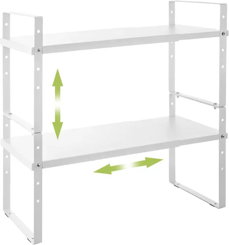 Across-Star Organizador de estante de armario expandible y apilable, estantes de almacenamiento de mostrador de cocina ajustables en altura, estante