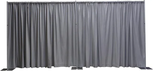 Miniatura 13 de OnlineEEI, Kit de telón de fondo portátil de tubería y cortina de altura fija de 8 pies de alto, 8 pies x 20 pies desmontable, cortinas negras