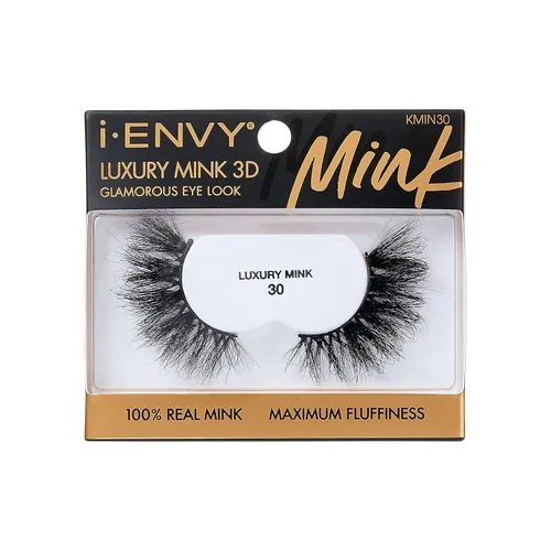 i-ENVY - Pestañas postizas de lujo de la colección de visón, pestañas 100% de visón real, aspecto glamuroso, máxima esponjosidad, ángulo de