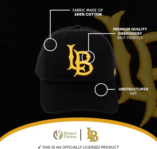 Miniatura 4 de Desert Cactus Cal State University Long Beach Baseball Hat California Dirtbags Brimmed Embroidered Cap Adjustable Cloth Strap