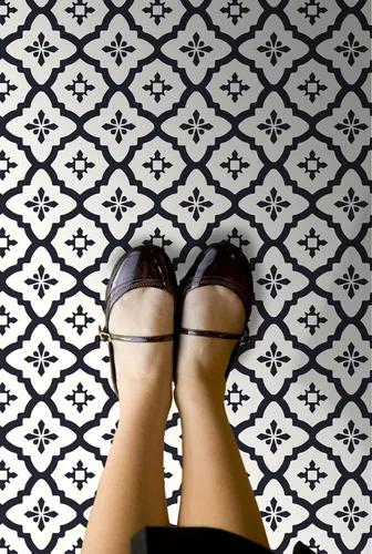 Miniatura 5 de FloorPops FP2480 Comet - Azulejos adhesivos para el suelo, color negro
