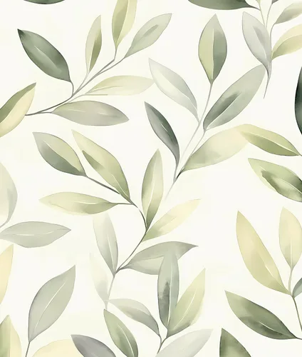 Miniatura 14 de Papel tapiz de hojas para despegar y pegar, papel de contacto con hojas de plantas verde oliva/beige, papel de pared botánico vintage, autoadhesivo