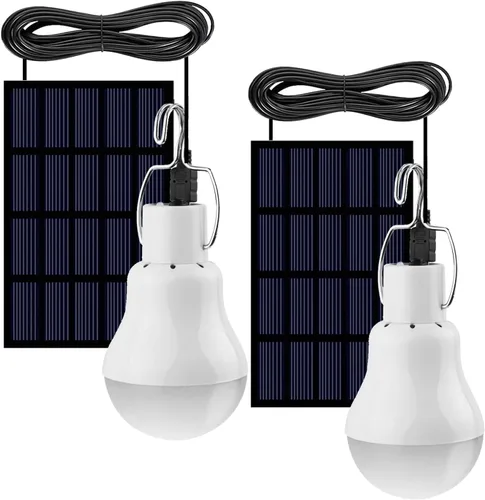 Bombilla de Luz Solar Portátil 350LM Luz de Camping con Energía Solar Linterna LED para Exteriores para Lámpara Luz Senderismo Pesca Tienda Interior