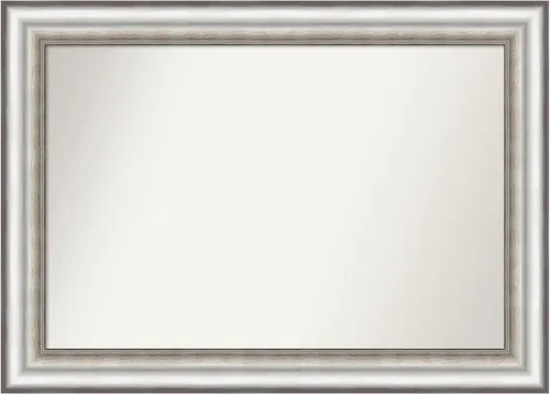 Miniatura 322 de Amanti Art Espejo de baño plateado para sobre el fregadero, 26 x 26 pulgadas, espejo cuadrado de plata antigua, marco de madera tradicional mediano