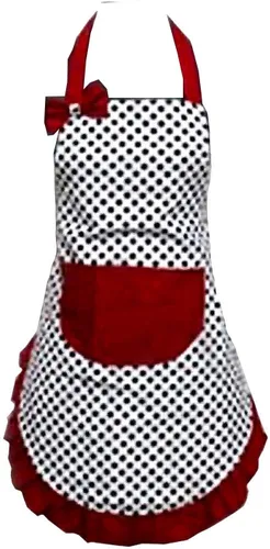 Hyzrz - mandil histoso, amoroso, para mujeres, con lunares, de lona, mandil de cocina o restaurante, para mujeres y niñas con bolsillo