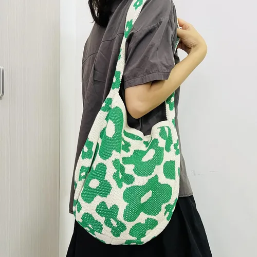 Miniatura 2 de Bolso cruzado de ganchillo con diseño de hadas Y2K para mujer, bolso de compras de moda, bolso de hombro de punto
