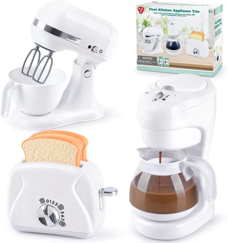 Juguetes de electrodomésticos de cocina, juego de accesorios de cocina para niños, juguetes de cocina de simulación para niños de 4 a 8 años, Blanco