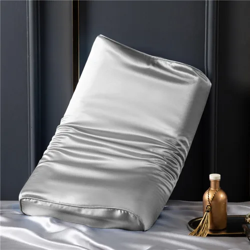 Miniatura 13 de Funda de almohada de seda para almohada de cuello de espuma viscoelástica, funda de almohada de seda de morera pura para almohada cervical de Beige