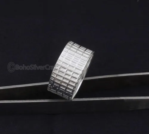Miniatura 3 de 925 Silver Ring, Handmade Spinner Ring, Fidget Spinner Ring Women, Anxiety Band Ring, Wide Band Spinner Ring, Meditation Silver Ring, Unique Ring