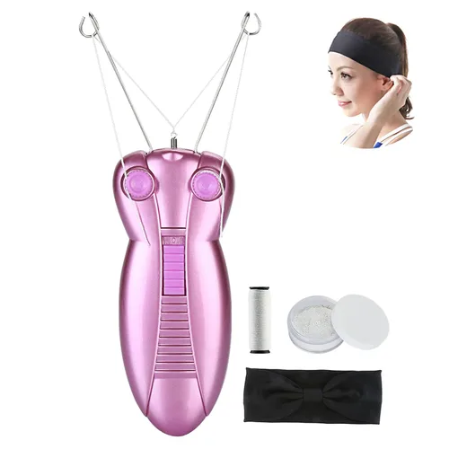 WAYCOM Depiladora Eléctrica para Mujeres Removedor de Vello Facial Belleza para Mujeres Hilo Facial Removedor de Pelo Afeitadora Facial Masaje