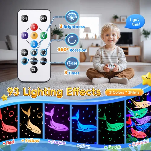 Miniatura 5 de Luces sensoriales para niños, máquina de sonido para niños, proyector de luz nocturna, juguetes sensoriales para niños con autismo, juguetes