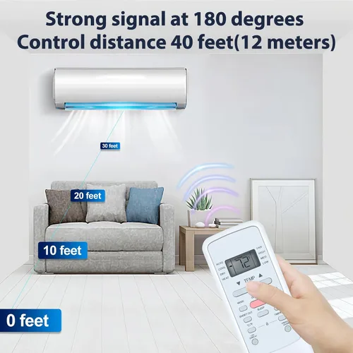 Miniatura 6 de RG51G5(1)/CEU1 RG51G5(1)/EU1 Nuevo control remoto de CA de repuesto para Midea, Black+Decker, Senville, Cooper & Hunter Aire acondicionado