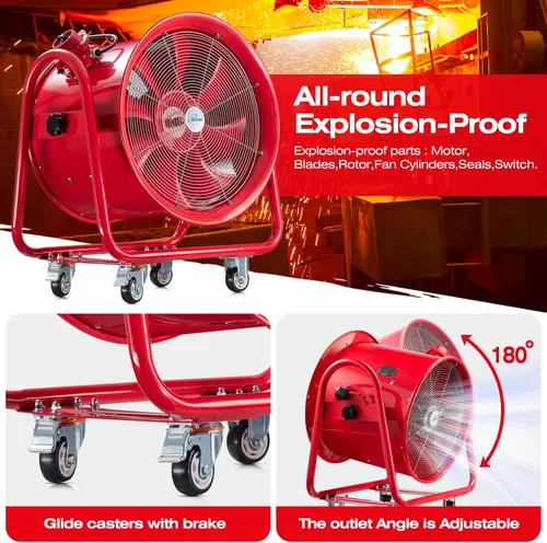 Miniatura 5 de iLiving - ILG8EF20EX - Soplador de alta velocidad a prueba de explosiones, extractor de humos, extractor portátil y ventilador ventilador