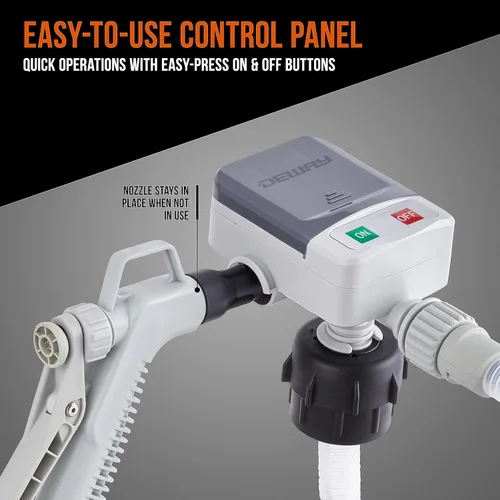 Miniatura 4 de Deway Bomba automática de transferencia de combustible con boquilla para control rápido de flujo y parada, manguera extra larga, bomba de líquido