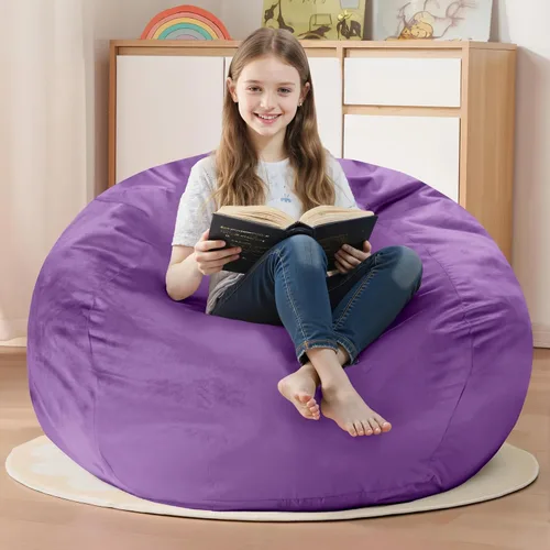 Miniatura 60 de Homguava - Sillón puff de 3 pies Sillón estilo puff grande de 3 pulgadas con relleno de espuma viscoelástica, sofá suave con funda de terciopelo