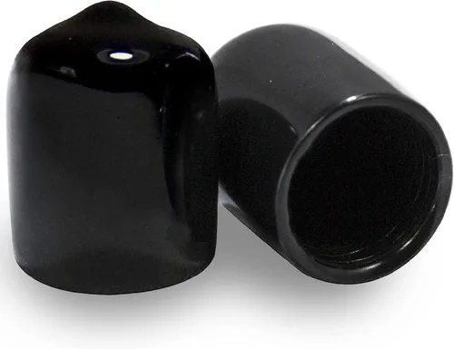Miniatura 35 de Prescott Plastics Tapones de plástico flexibles de 1/2" (12.7 mm) de diámetro exterior, tapas redondas de tubo de metal negro, inserciones fuertes
