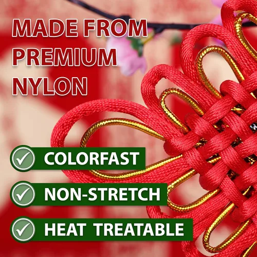 Miniatura 7 de Mandala Crafts Cordón de Satén de Nailon 2mm Cordón Rattail Champagne - 100 Yardas Cordón de Nailon Chino para Nudos Cordón de Seda Cola de Rata