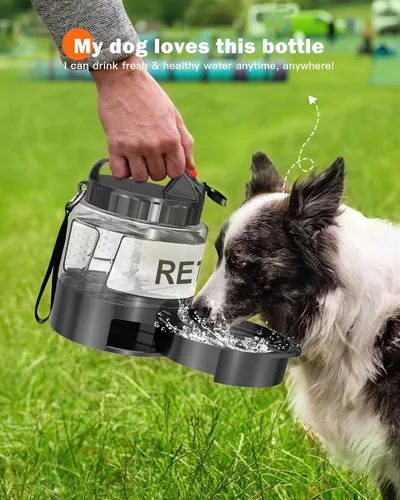 Miniatura 6 de Botella de agua para perros, tazón de viaje grande de 56 onzas para perros, dispensador de cuencos de agua portátiles para camping, artículos