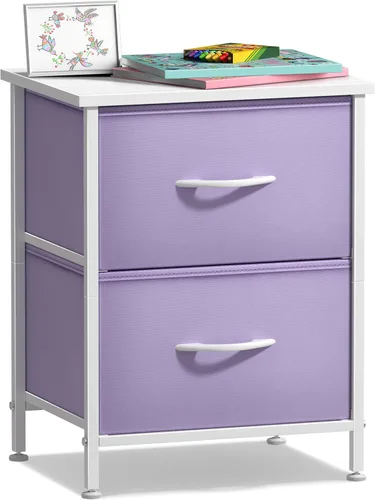 Miniatura 20 de Sorbus - Mesita de noche con 2 cajones - Muebles de noche para niños, mesa auxiliar, mesita de noche - Estructura de acero, tablero de madera