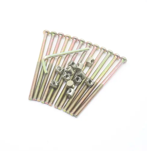 Miniatura 5 de Pernos y tuercas para litera, paquete de 12 tornillos de llave hexagonal M6 x 4.331 in y tuercas de barril para muebles, sillas de cuna, tornillos