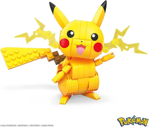 Miniatura 2 de MEGA Juego de juguetes de construcción Pokémon Construye y muestra Pikachu con 205 piezas, articulado y posable, 4 pulgadas de alto, para niños