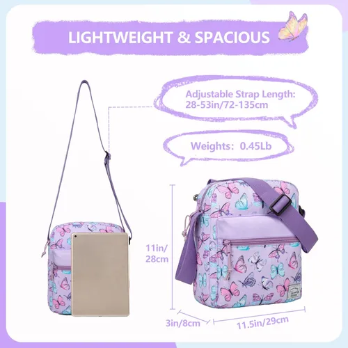 Miniatura 2 de VASCHY Bolso cruzado para niñas, ligero y pequeño, bolso de hombro tipo mensajero, regalo para preadolescentesadolescentes y niños pequeños