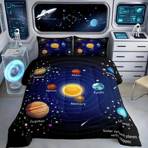 Miniatura 47 de Feelyou Juego de edredón de perezoso lindo juego de ropa de cama para niños y niñas, juego de edredón de mariposa de galaxia, hojas botánicas