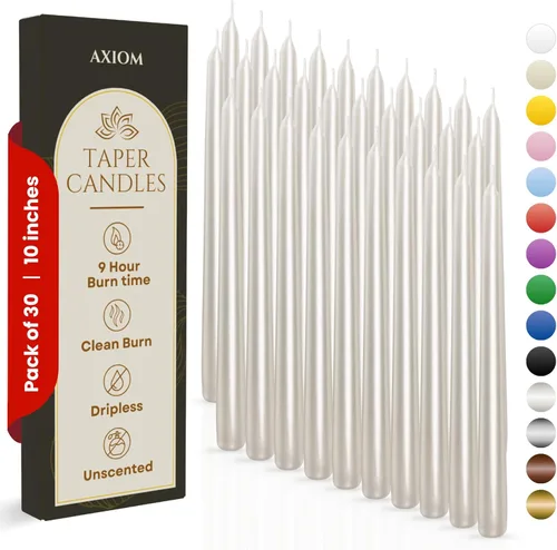Miniatura 49 de Axiom Candles - Velas cónicas de 10 pulgadas sin goteo - Velas altas sin perfume y sin humo - 9 horas de combustión - Velas cónicas para el hogar