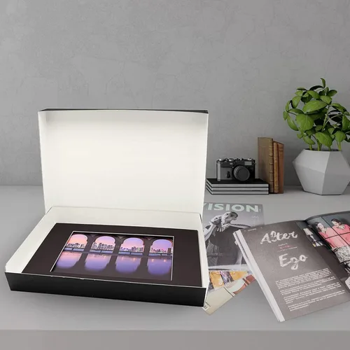 Miniatura 214 de Lineco Archival Caja de almacenamiento para impresión de 13x19 pulgadas, diseño frontal abatible, 13 1/2 x 19 1/2 x 3 pulgadas, color exterior: negro