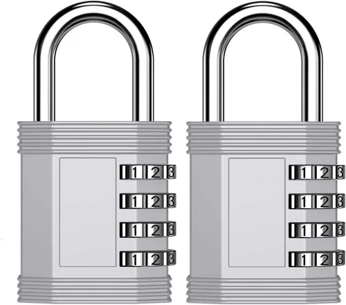 Miniatura 10 de ZHEGE Candado de combinación reiniciable sin llave para gimnasio, valla, puerta, almacenamiento, habitación (rojo)