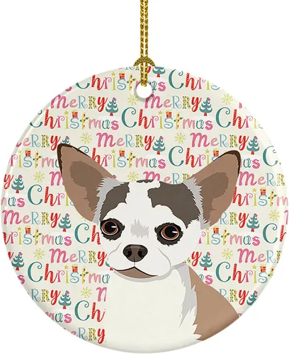 Miniatura 46 de Caroline's Treasures Bulldog Francés Azul de Navidad Adorno de Cerámica Decoraciones Colgantes para Árbol de Navidad para Hogar Navidad, Festividad